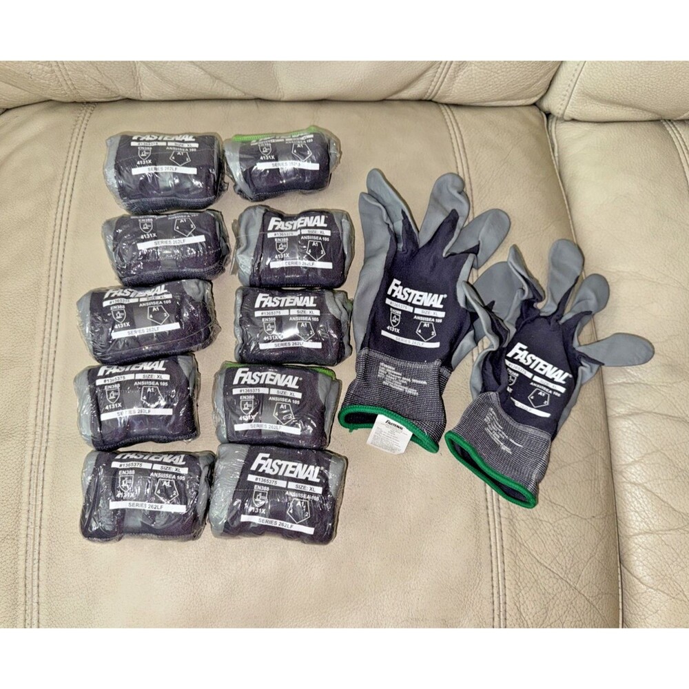 Fastenal Gloves XL Series 262LF Gray Knitwrist Textured Nylon/Spandex 10 Pack